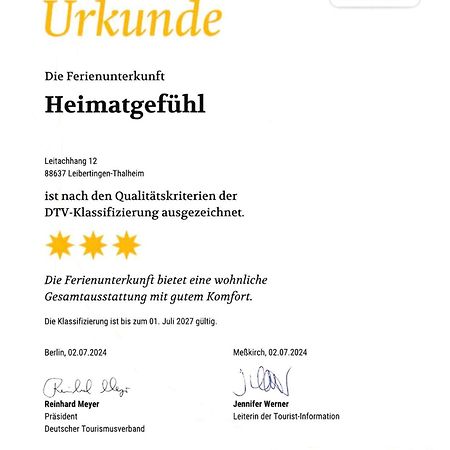 Ferienwohnung Heimatgefuehl Thalheim Leibertingen Εξωτερικό φωτογραφία